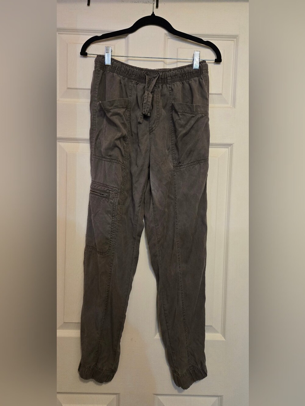 Nicole Miller Olive-Grey Utility Jogger Pants